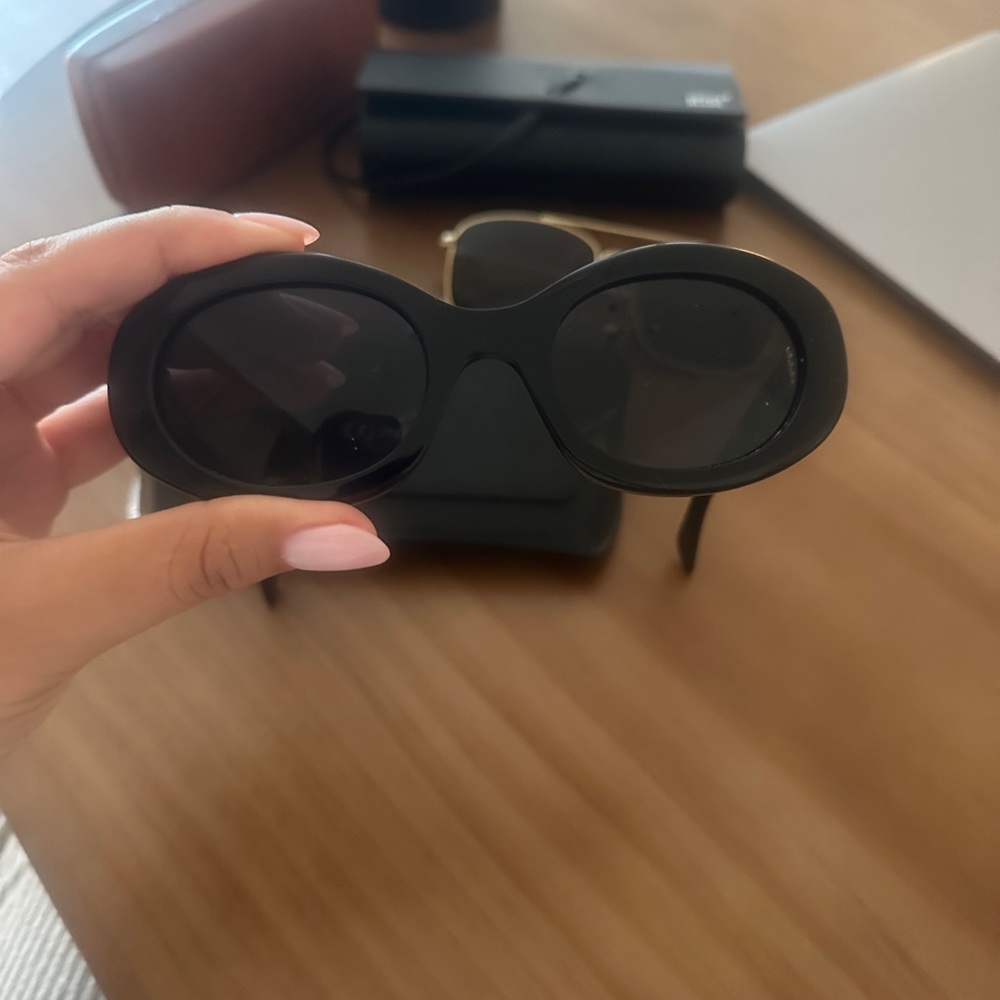 Celine Black Oval Sunglasses